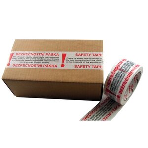 Lepící páska s bezpečnostním popisem 50 mm / 60 m