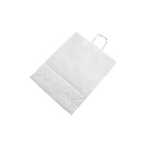 Papírová taška s krouceným uchem bílá 32 x 12 x 41 cm 