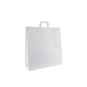 Papírová taška s plochám uchem bílá 45 x 17 x 48 cm