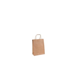 Papírová taška s krouceným uchem hnědá 18 x 8 x 24 cm