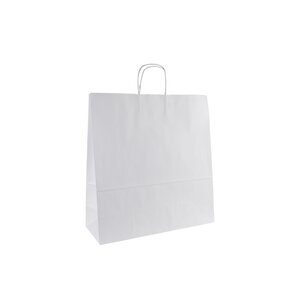 Papírová taška s krouceným uchem  bílá 45 x 17 x 48 cm