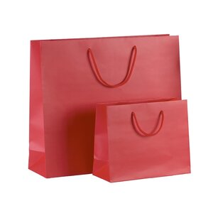 Dárková papírová taška červená s krouceným uchem 420 x 120 x 360 mm
