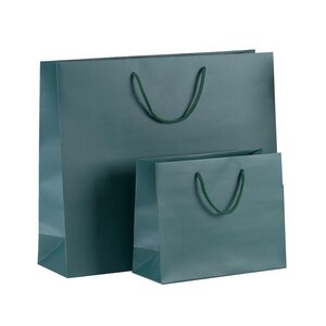 Papírová luxusní taška 420 x 120 x 360 mm ZELENÁ / kroucené ucho 