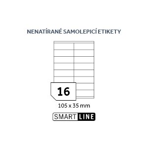 SMART LINE samolepicí etikety - 105 x 35 mm, nenatírané