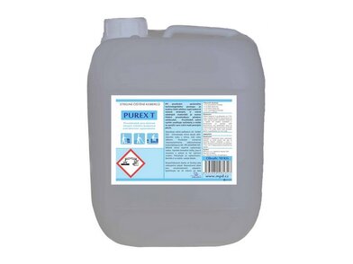 Deseti kilový plastový kanystr plný čistícího prostředku