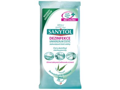 Zeleno-bílý obal na jednorázové utěrky